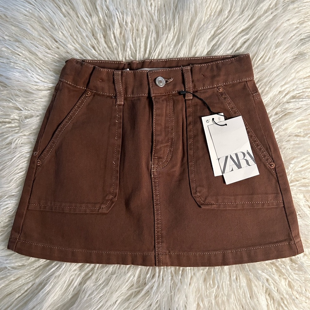Zara girls cargo skirt